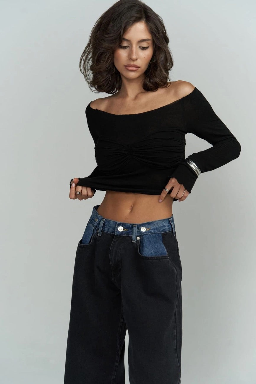 Tri-Fold Jeans Black-10427395113303-ZARA MAE LONDON