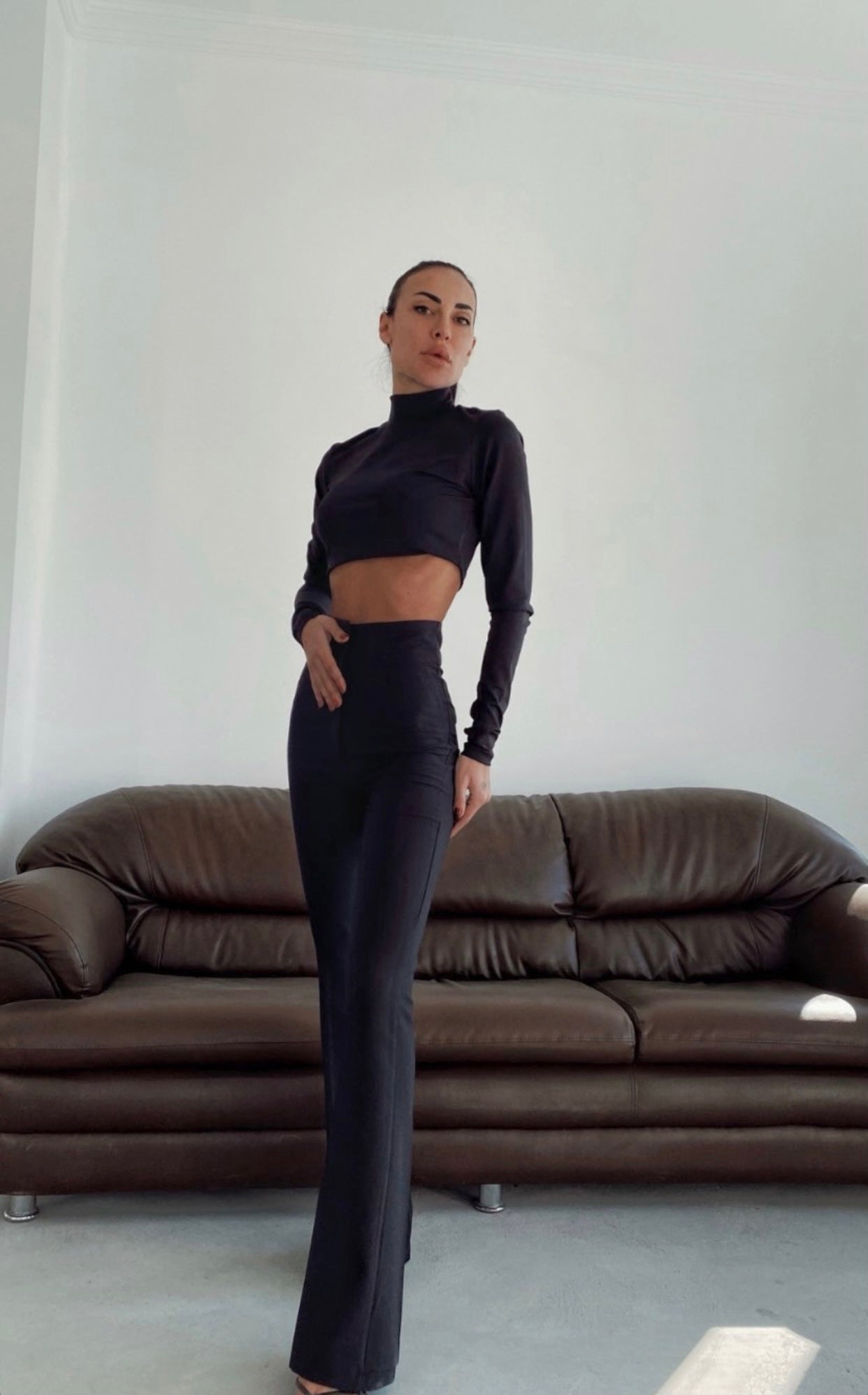 Double High Rise Flared Trousers-10427394621783-ZARA MAE LONDON