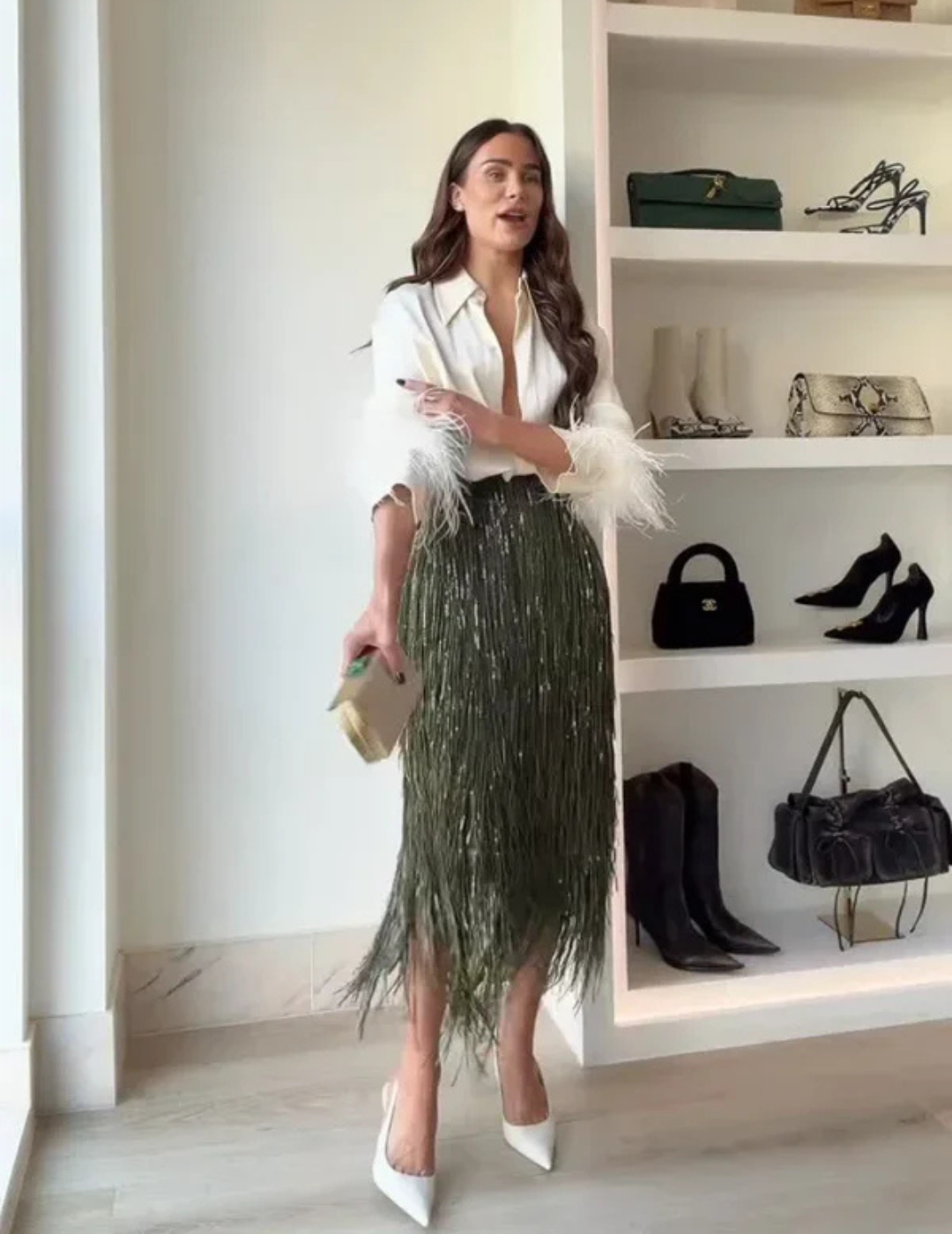 Virella – Metallic fringe detail – Midi skirt-10421940683095-ZARA MAE LONDON