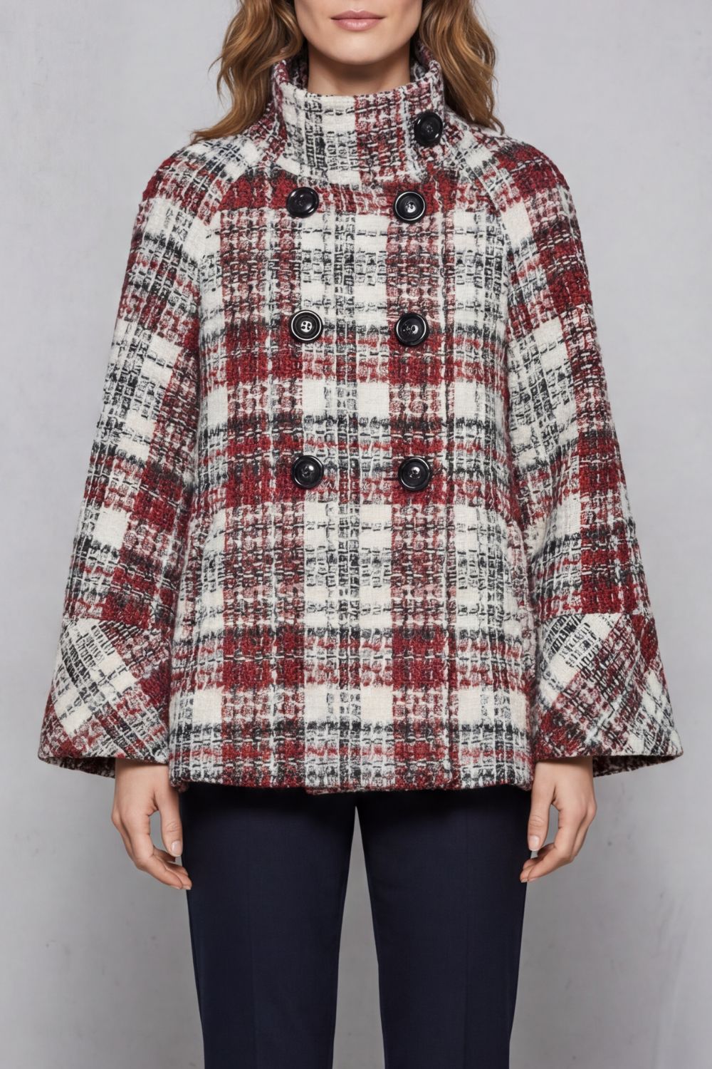 Rosélle – Vintage check flair – Wool cape coat-10475326767447-ZARA MAE LONDON