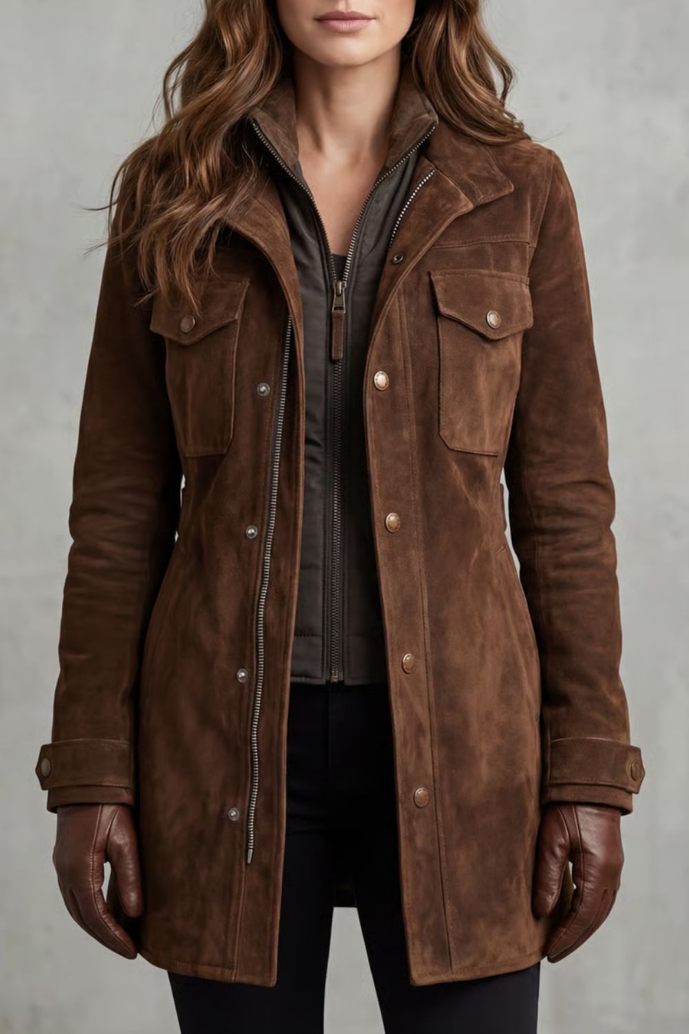 Bellavue – Tailored suede finish – Longline coat-10471164150103-ZARA MAE LONDON