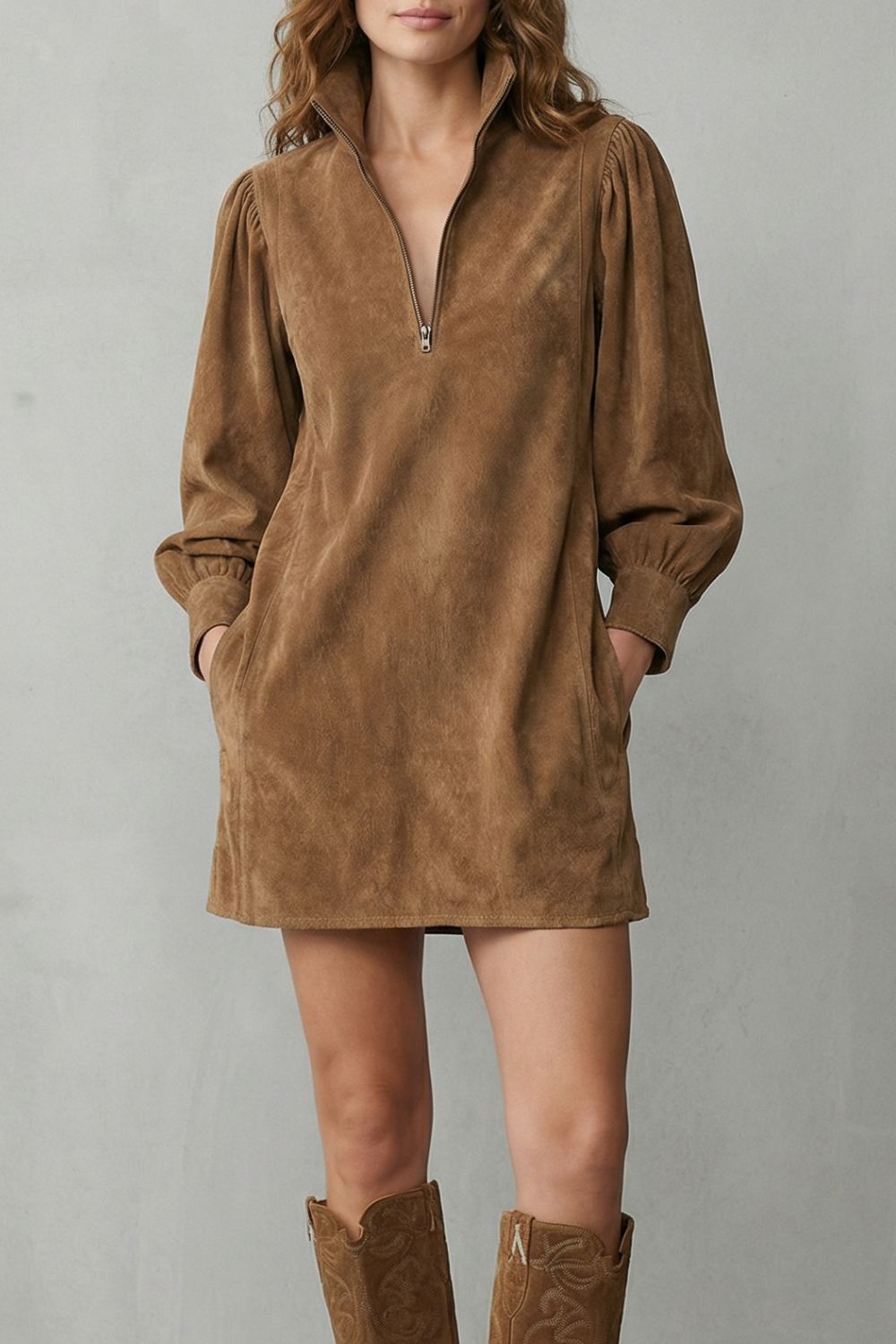 Valmira – Suede vintage charm – Mini dress-10452987576663-ZARA MAE LONDON