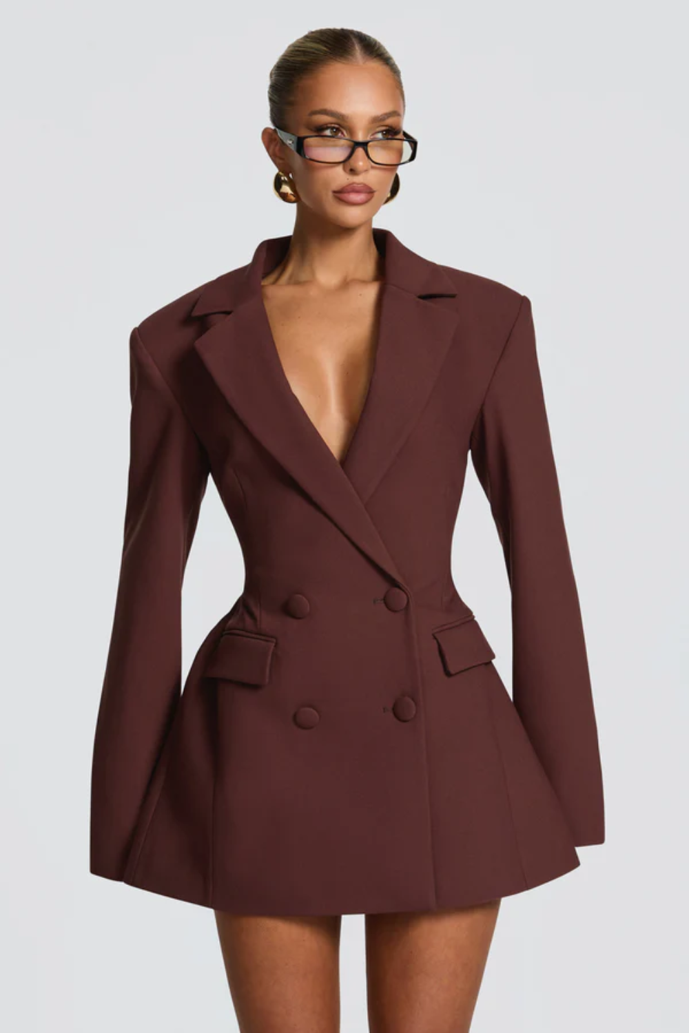 Elvéra – Sculpted double-breasted – Blazer mini dress-10420338721111-ZARA MAE LONDON