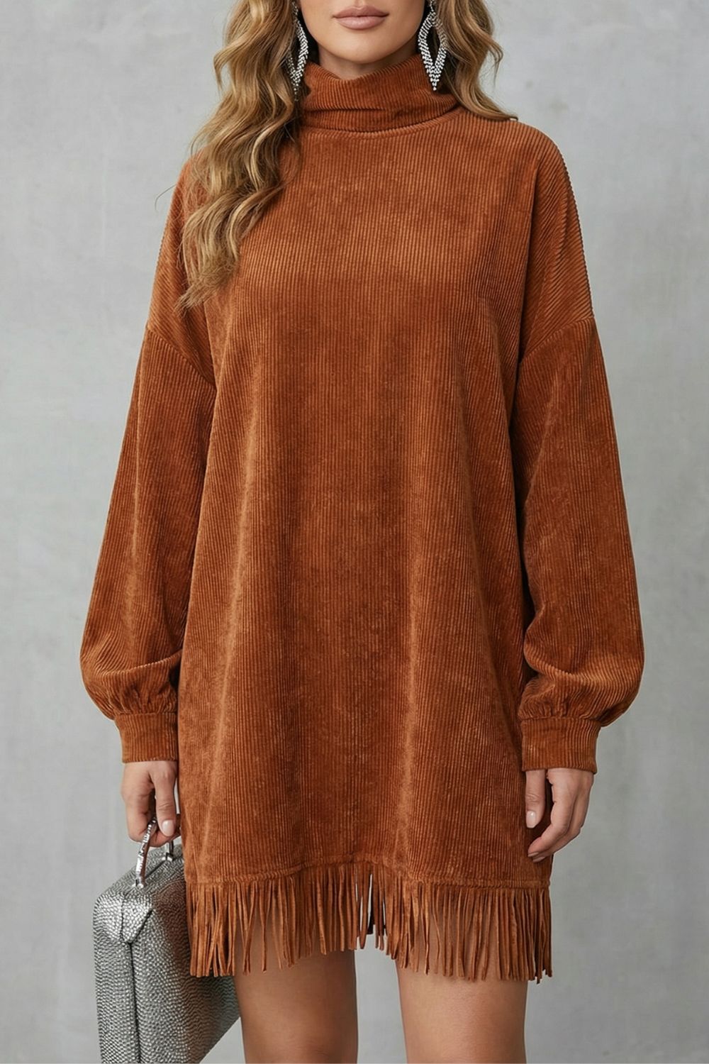 Castellaine – Fringed charm – Turtleneck mini dress-10454117777751-ZARA MAE LONDON