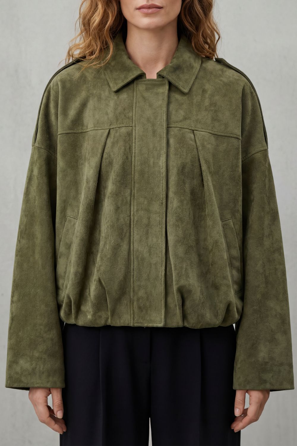 Solenné – Sculpted volume – Suede bomber jacket-10472150827351-ZARA MAE LONDON