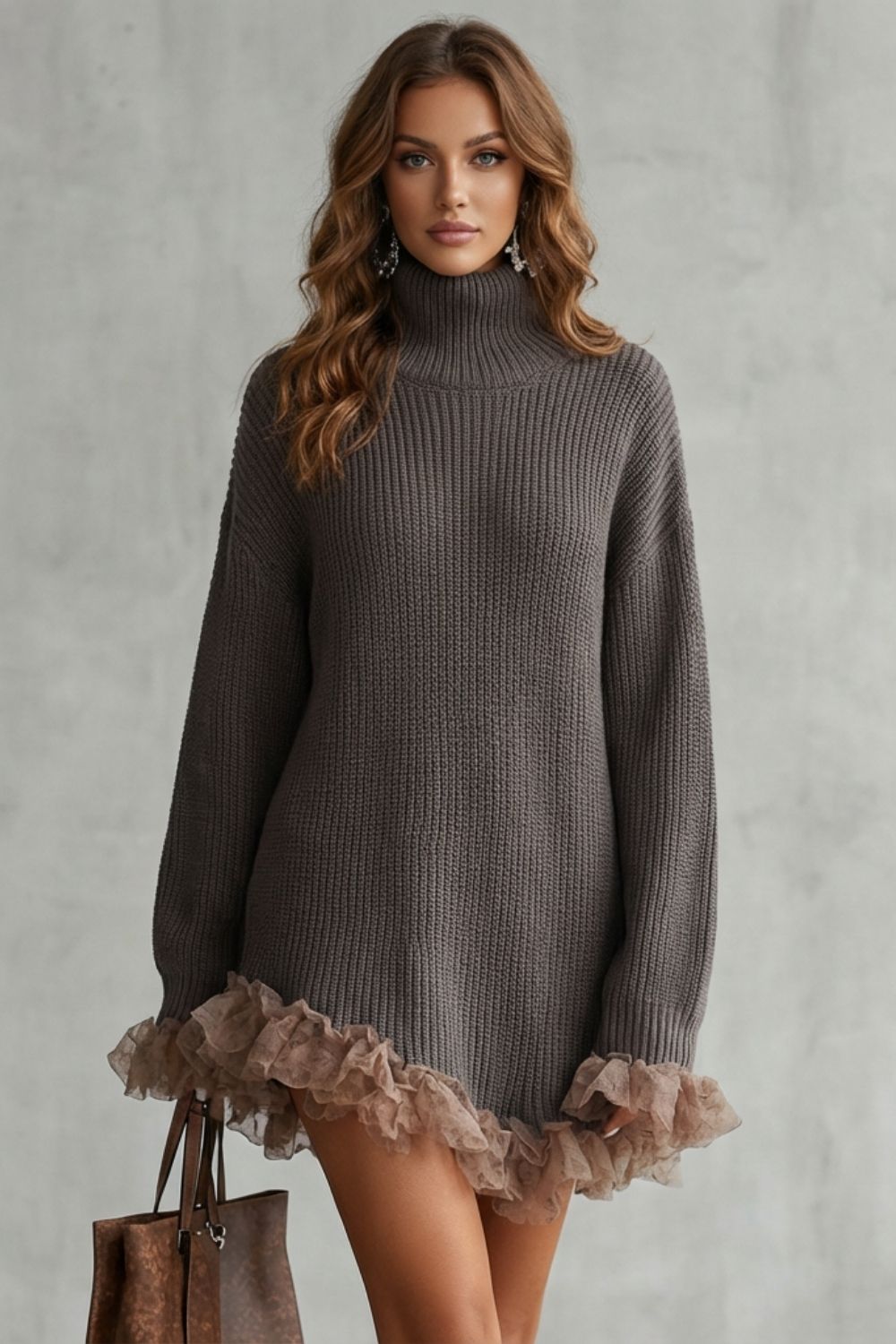 Morvelle – Ruffled hem knit – Sweater dress