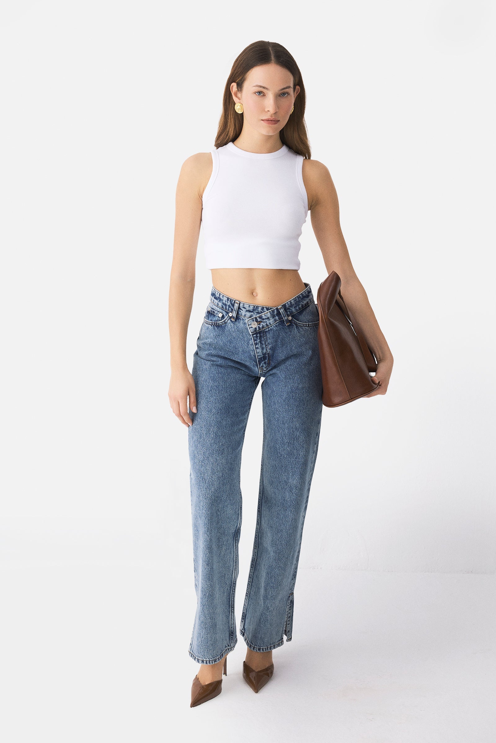 Cross Button Straight Jeans-10427394326871-ZARA MAE LONDON