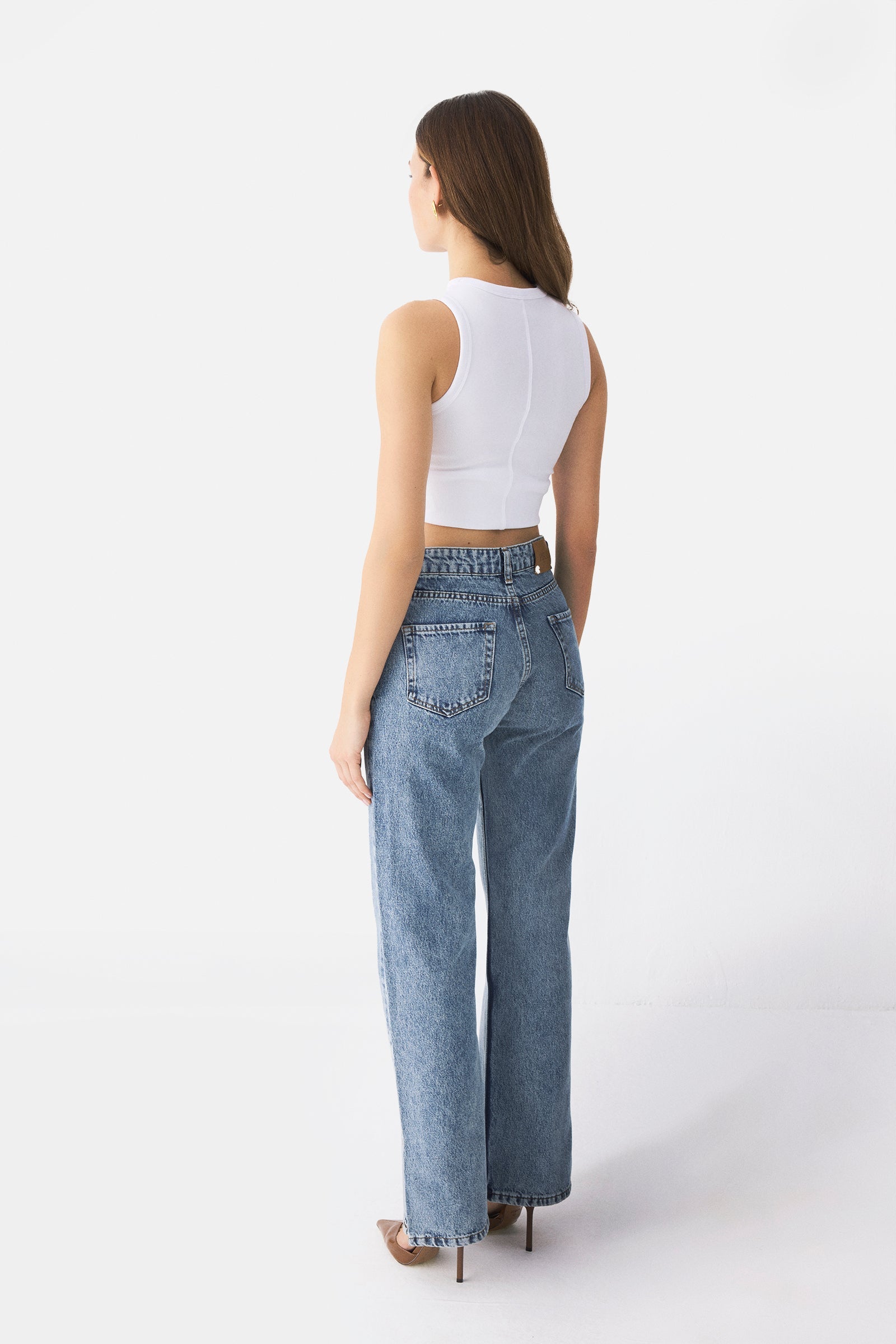 Cross Button Straight Jeans-10427394326871-ZARA MAE LONDON