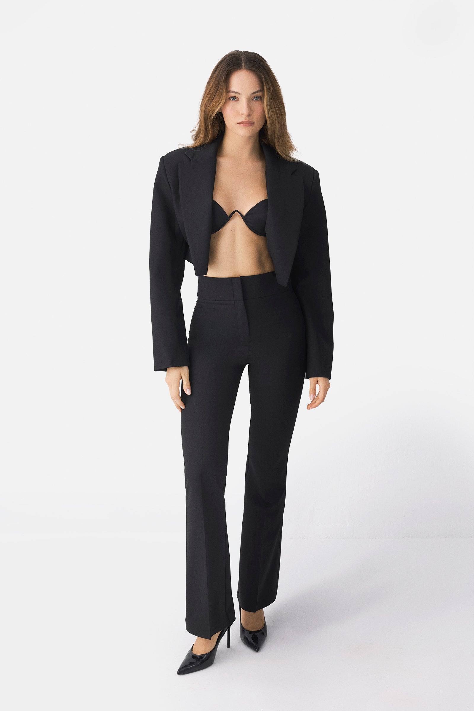 Double High Rise Flared Trousers-10427394621783-ZARA MAE LONDON