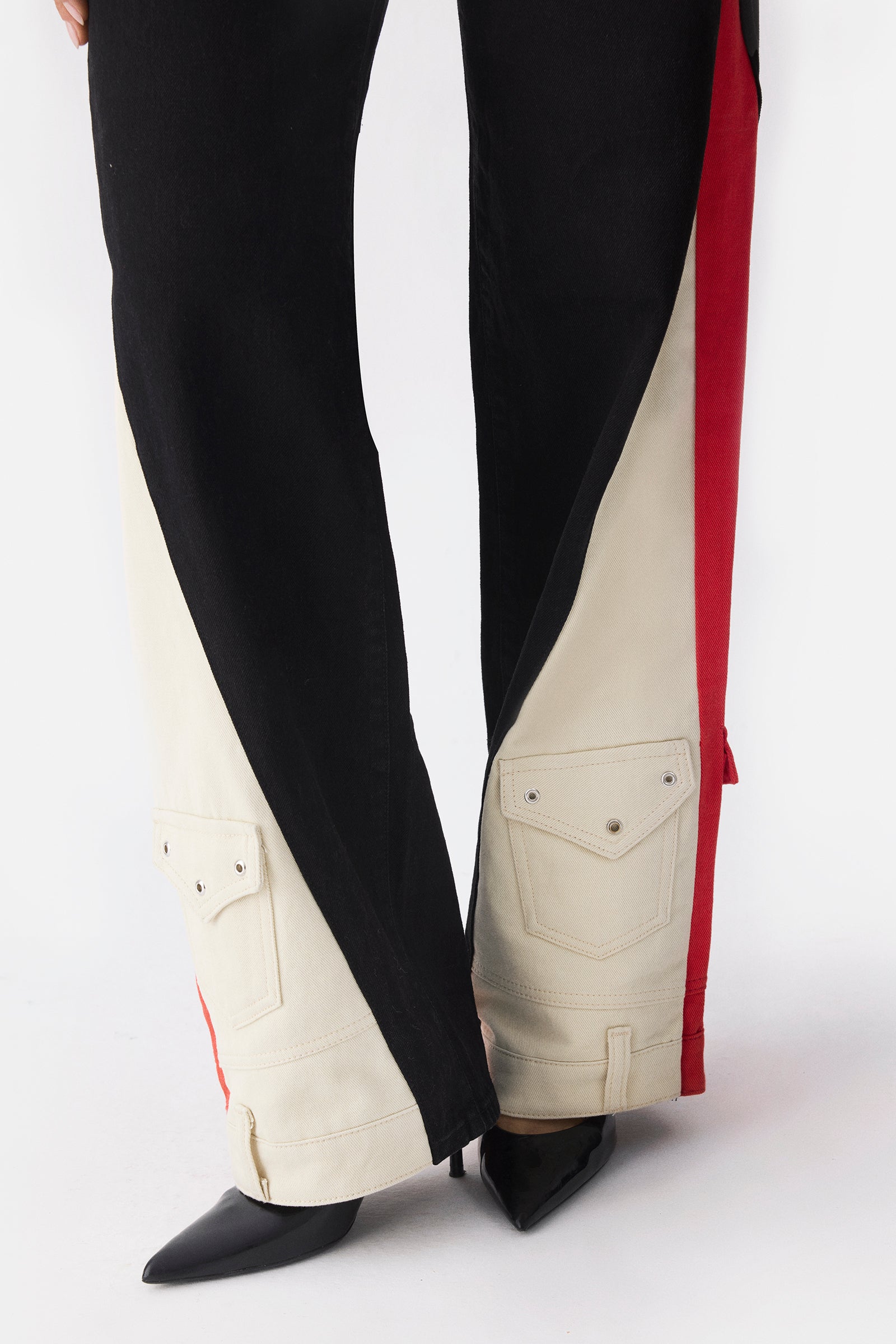 Tri-Tone Pocket Hem Jeans-10427394916695-ZARA MAE LONDON