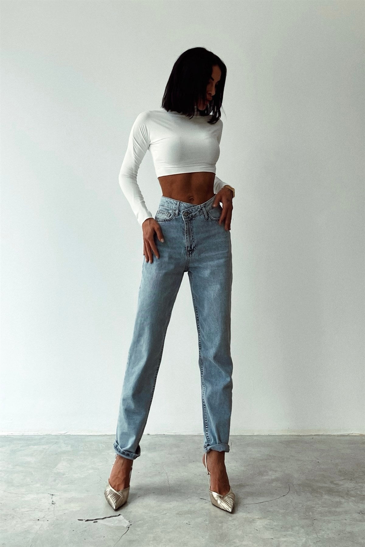 Asymmetric Button Mom Jeans-10427395047767-ZARA MAE LONDON