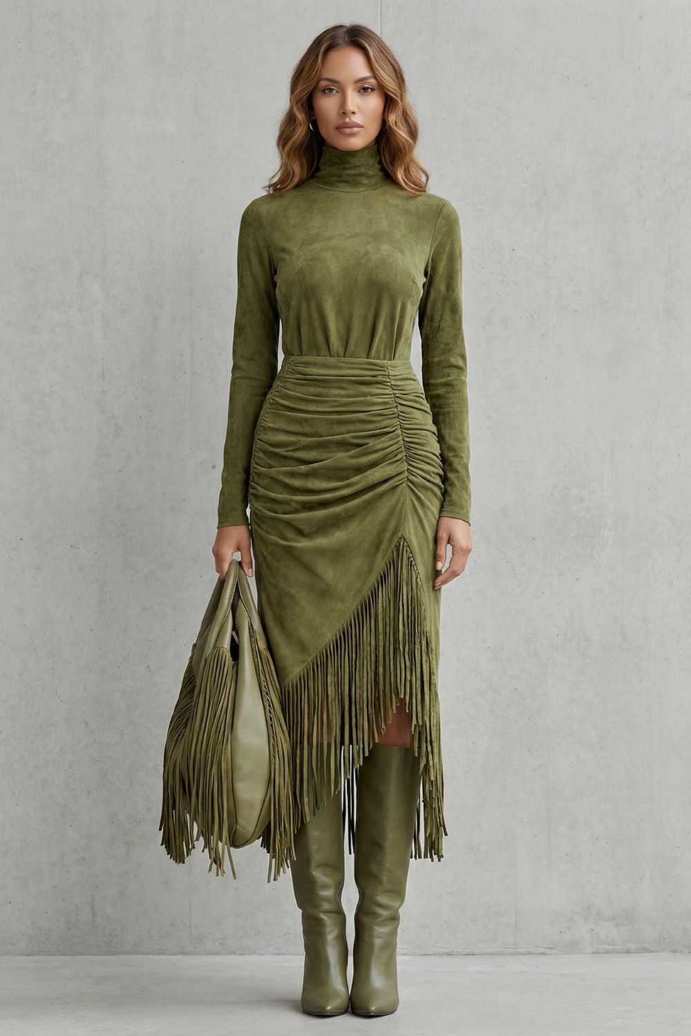Soléna – Ruched fringe detail – Midi dress-10453215871319-ZARA MAE LONDON