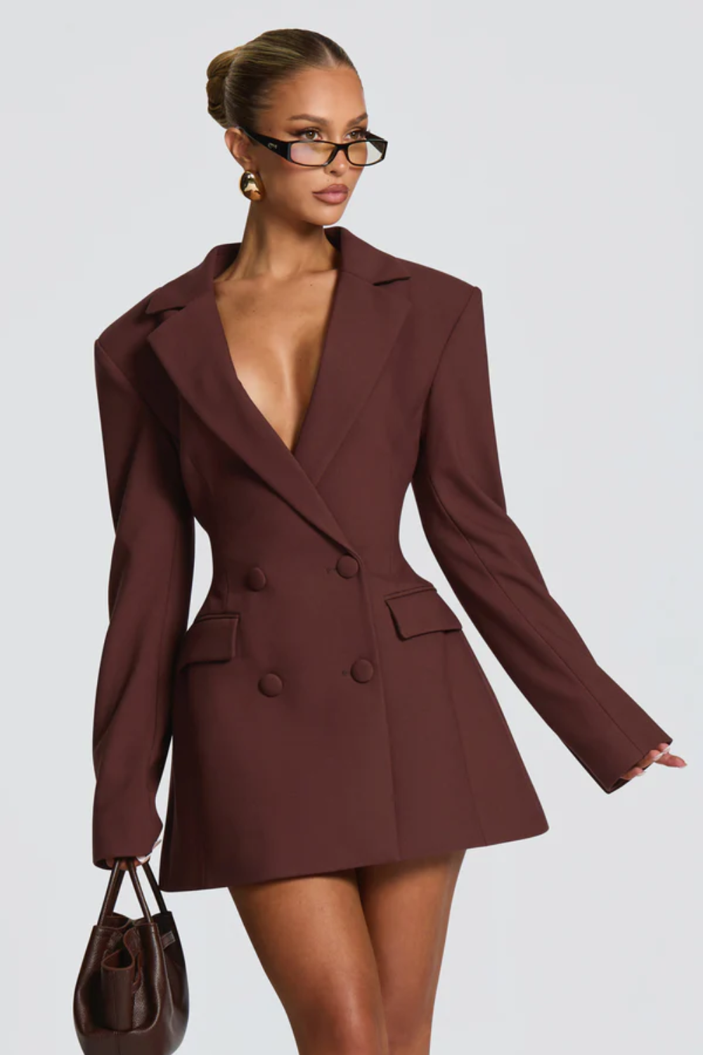 Elvéra – Sculpted double-breasted – Blazer mini dress-10420338721111-ZARA MAE LONDON