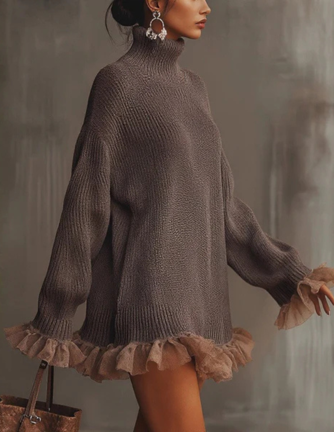 Morvelle – Ruffled hem knit – Sweater dress-10421940846935-ZARA MAE LONDON