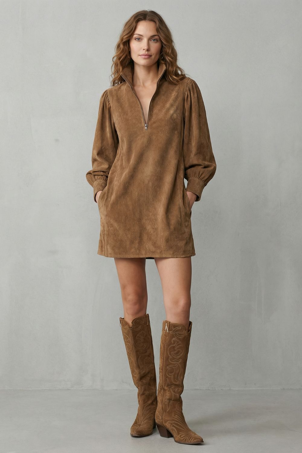 Valmira – Suede vintage charm – Mini dress-10452987576663-ZARA MAE LONDON