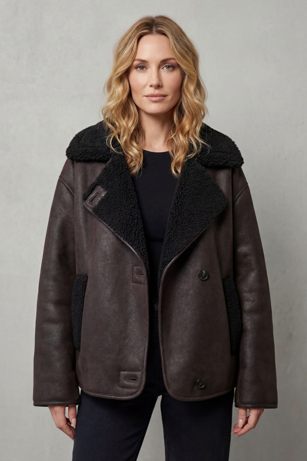 Bravonne – Shearling-lined design – Oversized aviator jacket-10477023691095-ZARA MAE LONDON