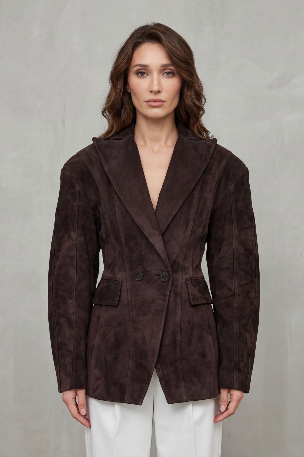 Savrielle – Sculpted silhouette – Suede jacket-10472590115159-ZARA MAE LONDON