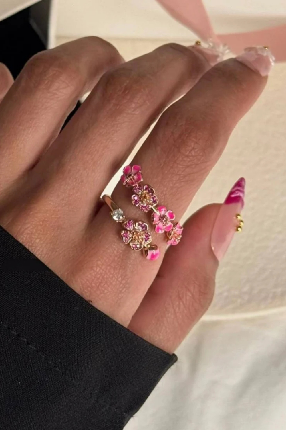 Seraphelle – Blossom sparkle – Adjustable ring-10418913476951-ZARA MAE LONDON