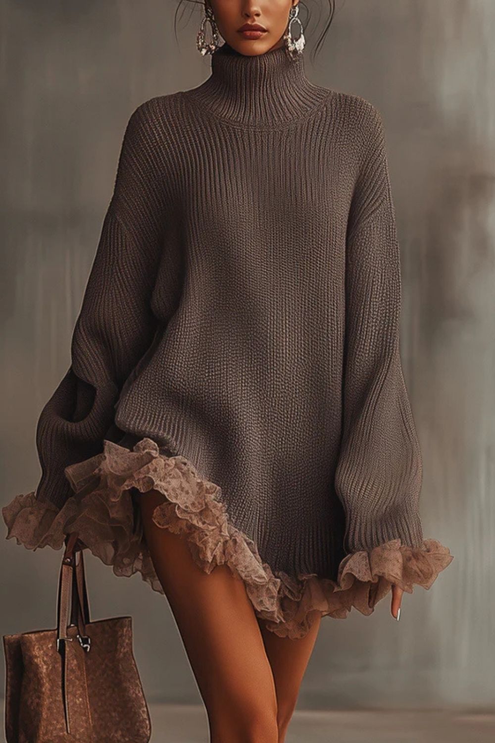 Morvelle – Ruffled hem knit – Sweater dress