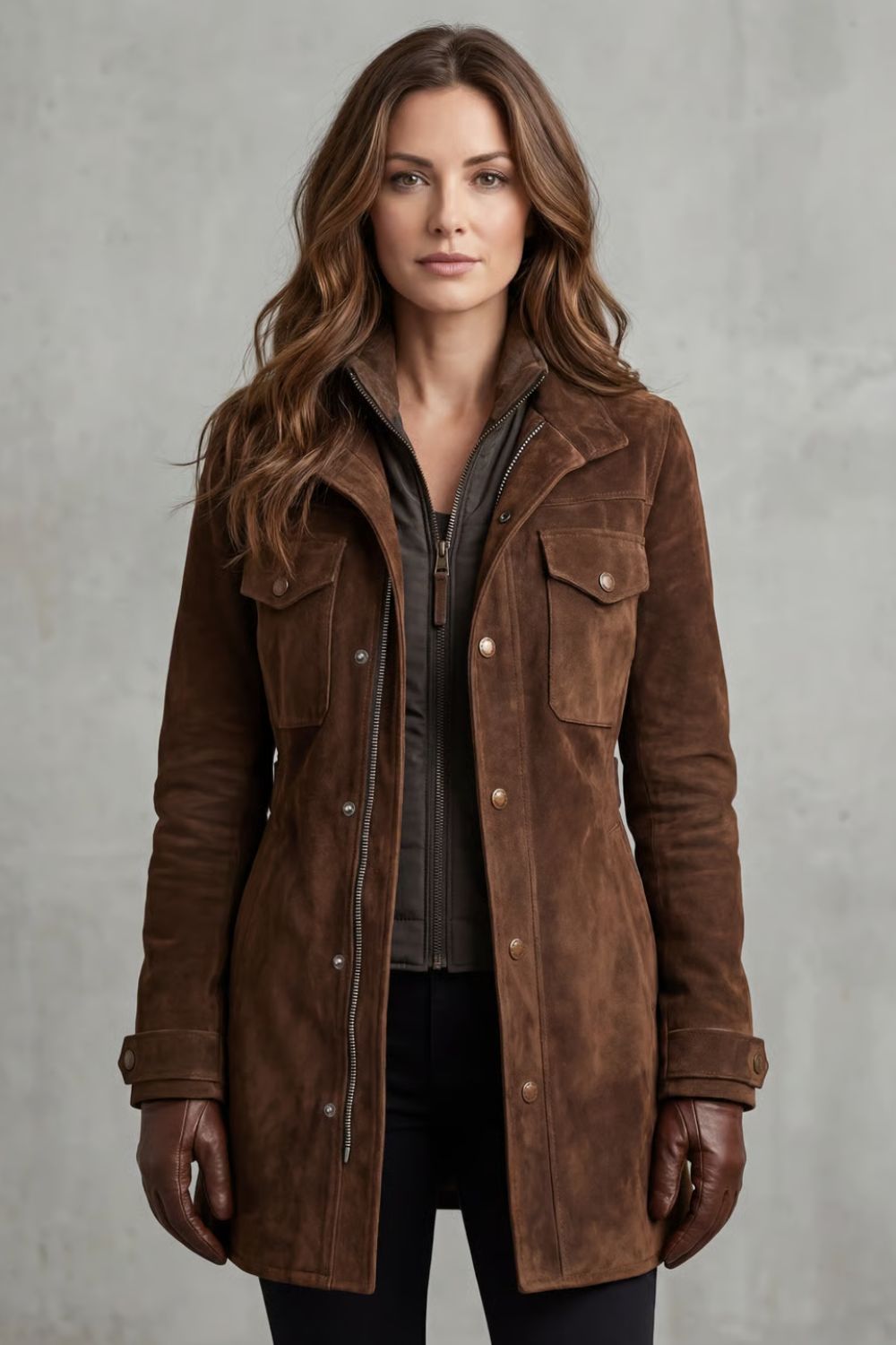 Bellavue – Tailored suede finish – Longline coat-10471164150103-ZARA MAE LONDON