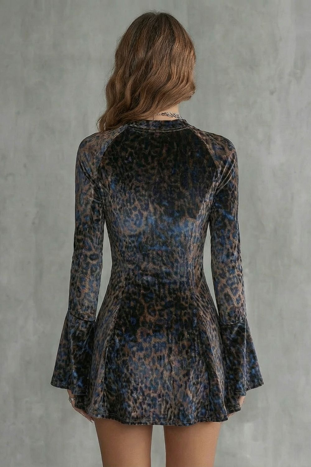 Bellanca – Flared sleeve – Leopard print mini dress-10454016622935-ZARA MAE LONDON