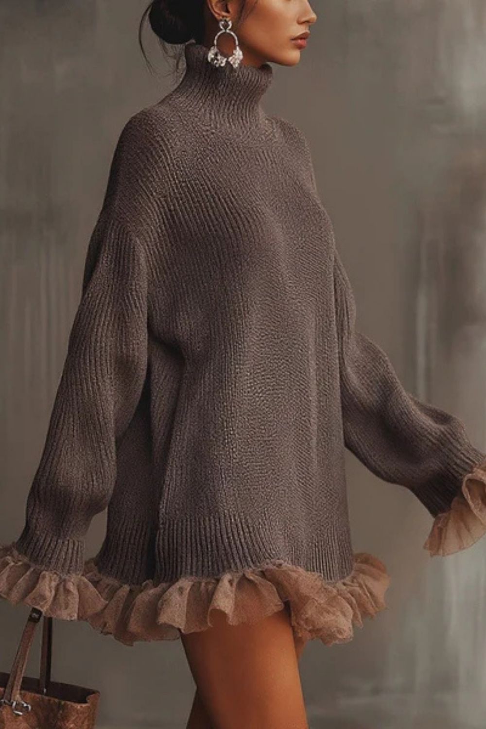 Morvelle – Ruffled hem knit – Sweater dress