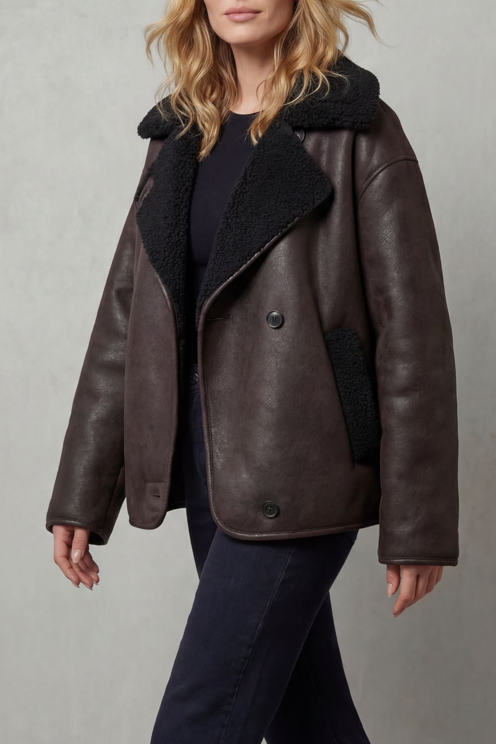 Bravonne – Shearling-lined design – Oversized aviator jacket-10477023691095-ZARA MAE LONDON