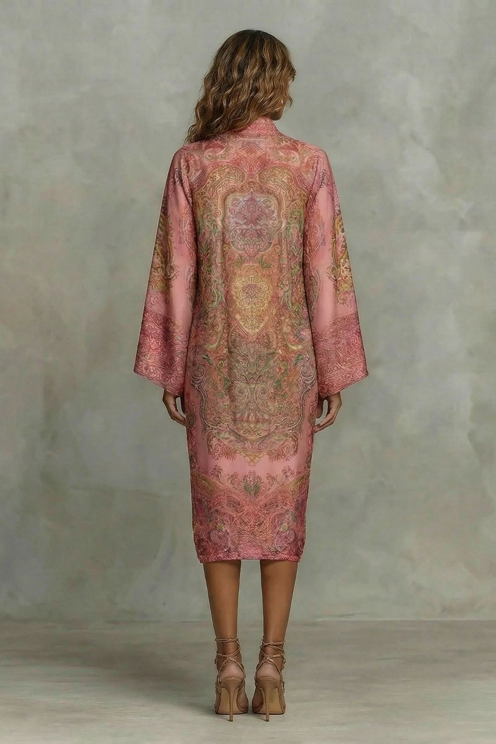 Marélienne – Baroque floral motif – Kimono midi dress-10452996555095-ZARA MAE LONDON