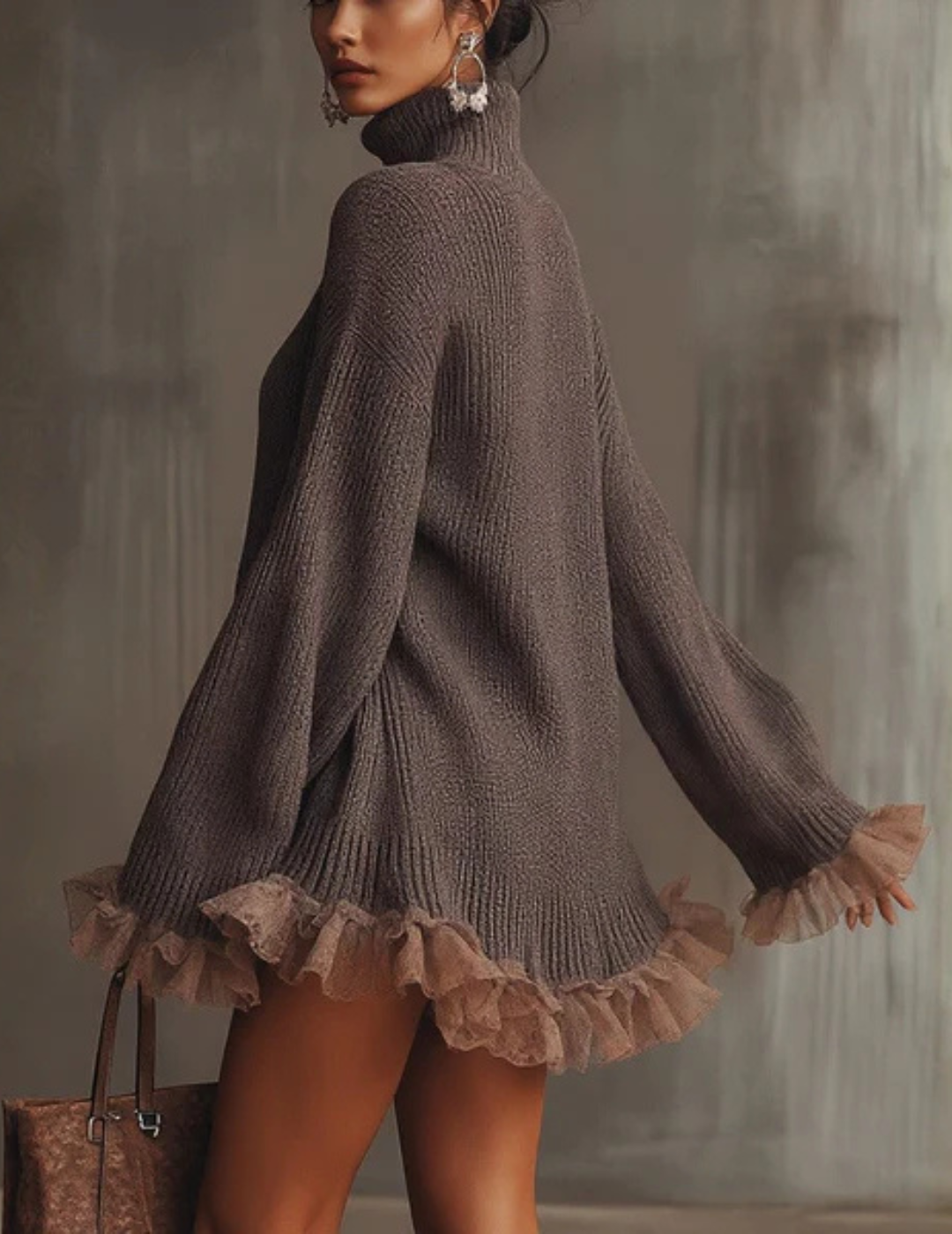 Morvelle – Ruffled hem knit – Sweater dress-10421940846935-ZARA MAE LONDON