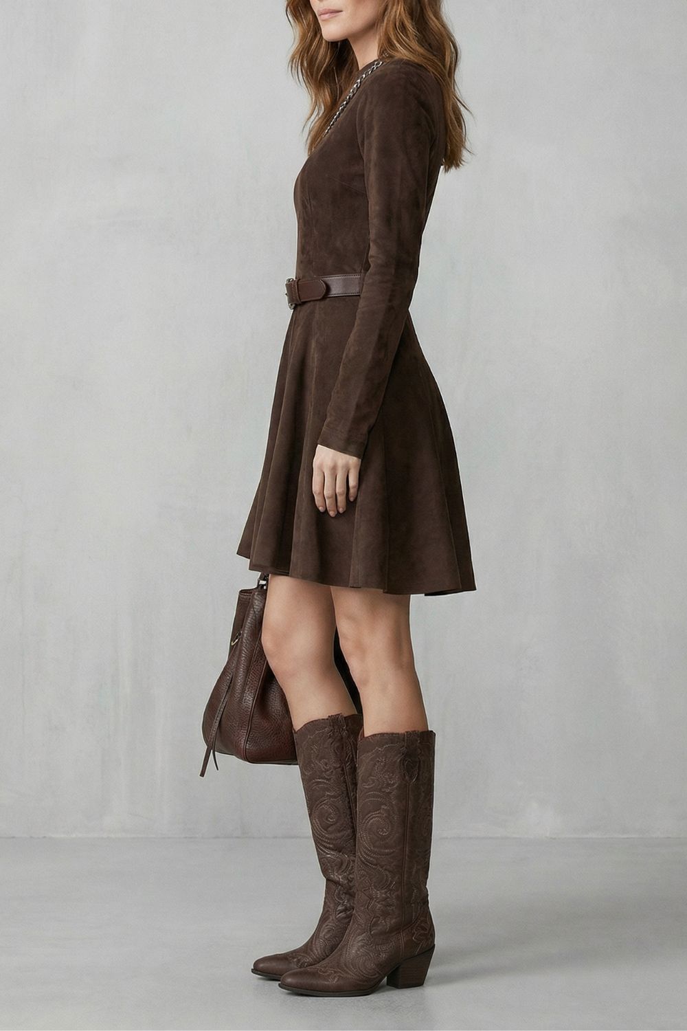 Cavellina – Belted suede effect – Mini dress (Belt included)-10452990034263-ZARA MAE LONDON