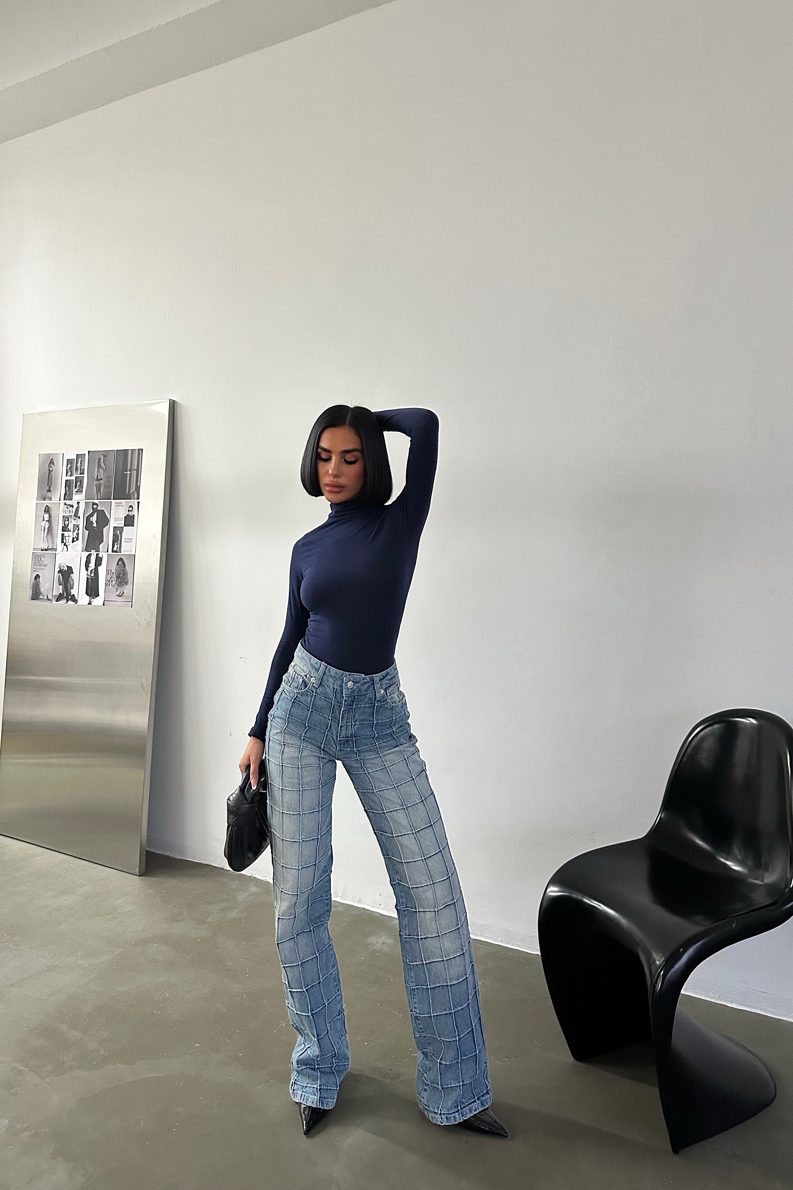 Stitched Square Straight-Leg Jeans-10427394982231-ZARA MAE LONDON