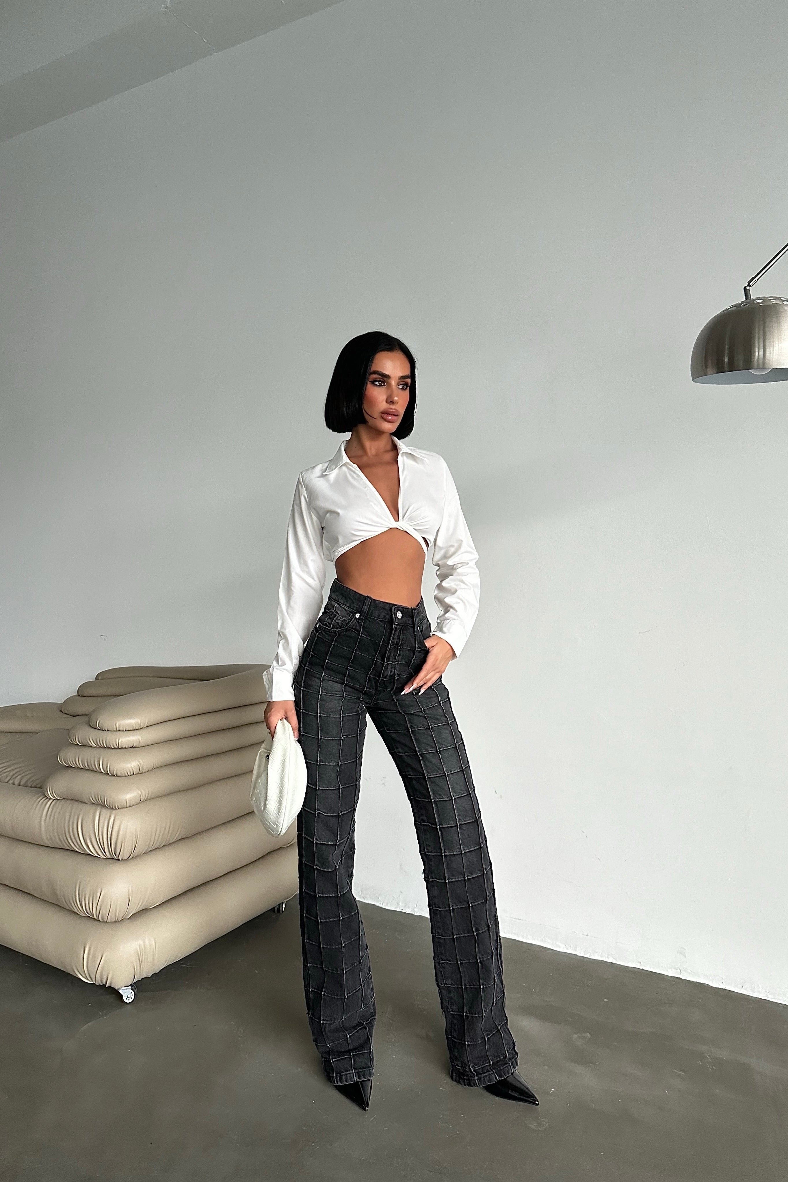 Stitched Square Straight-Leg Jeans-10427394982231-ZARA MAE LONDON