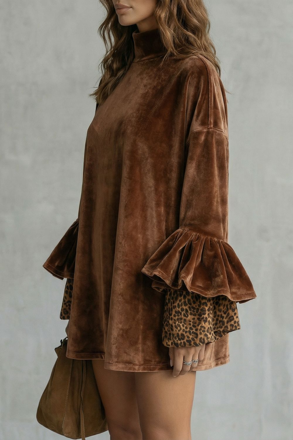 Velanique – Tiered sleeve detail – Velvet mini dress-10452986593623-ZARA MAE LONDON