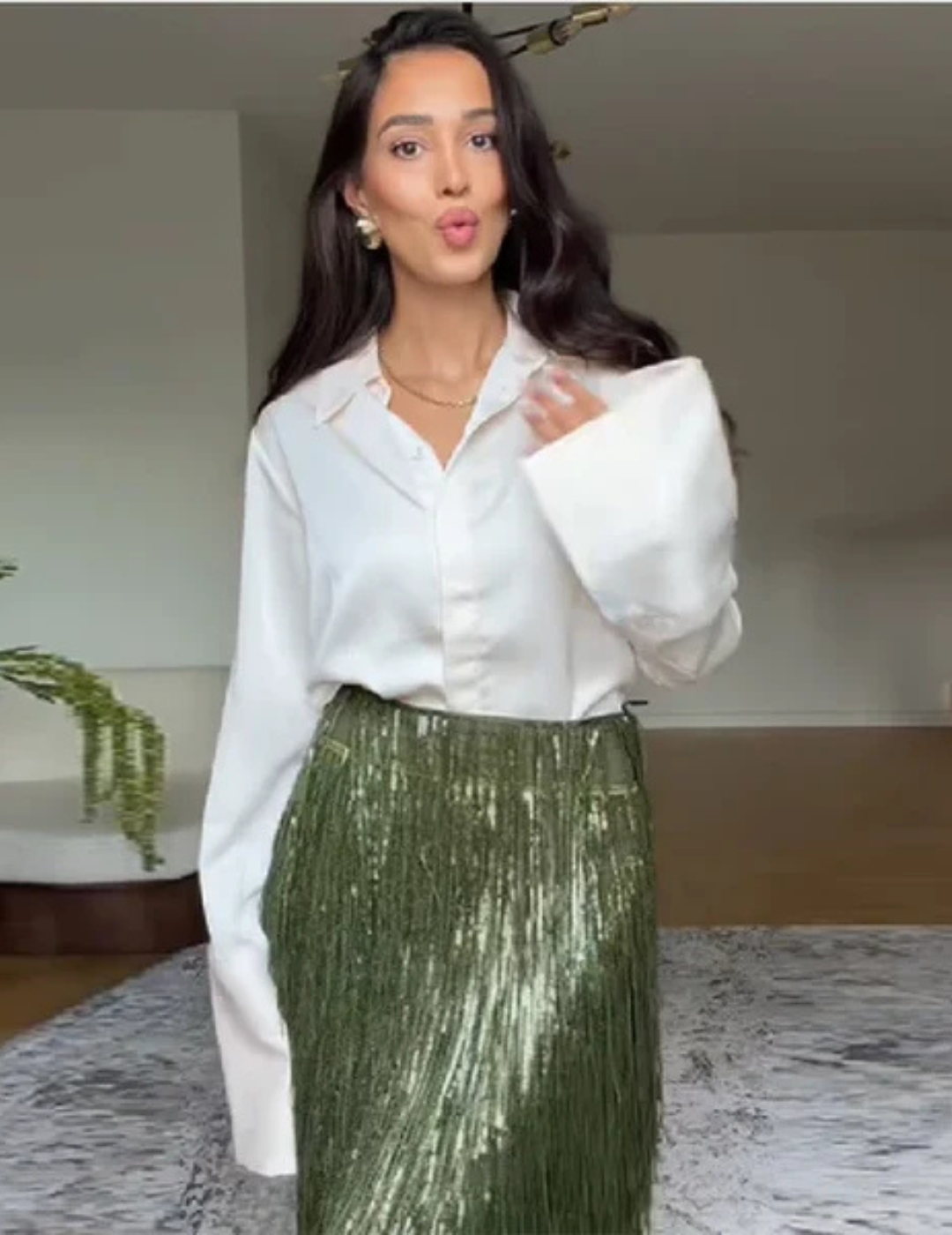 Virella – Metallic fringe detail – Midi skirt-10421940683095-ZARA MAE LONDON