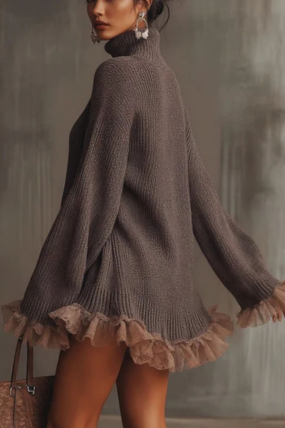 Morvelle – Ruffled hem knit – Sweater dress