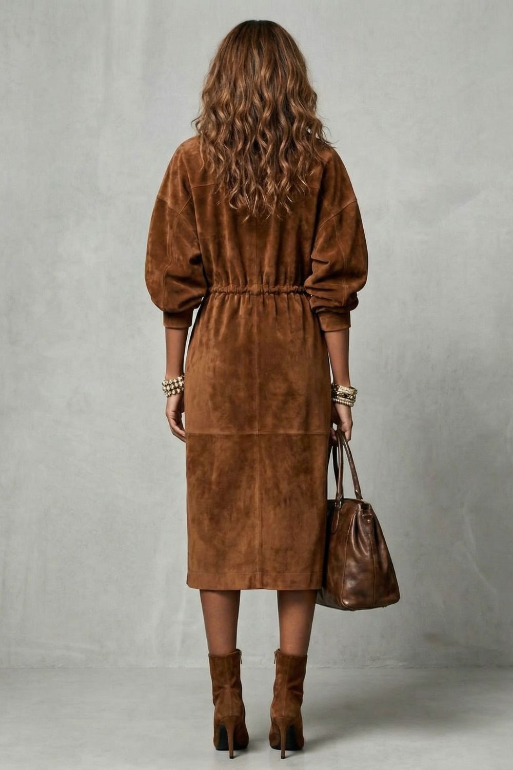 Zanetta – Drawstring waist – Zip midi dress-10462215668055-ZARA MAE LONDON