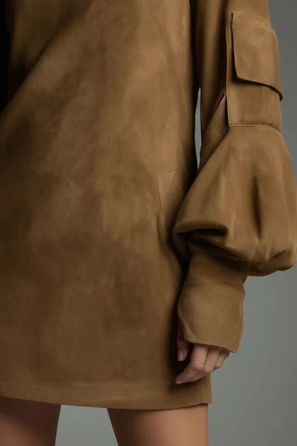 Marcella – High neck silhouette – Suede-effect mini dress