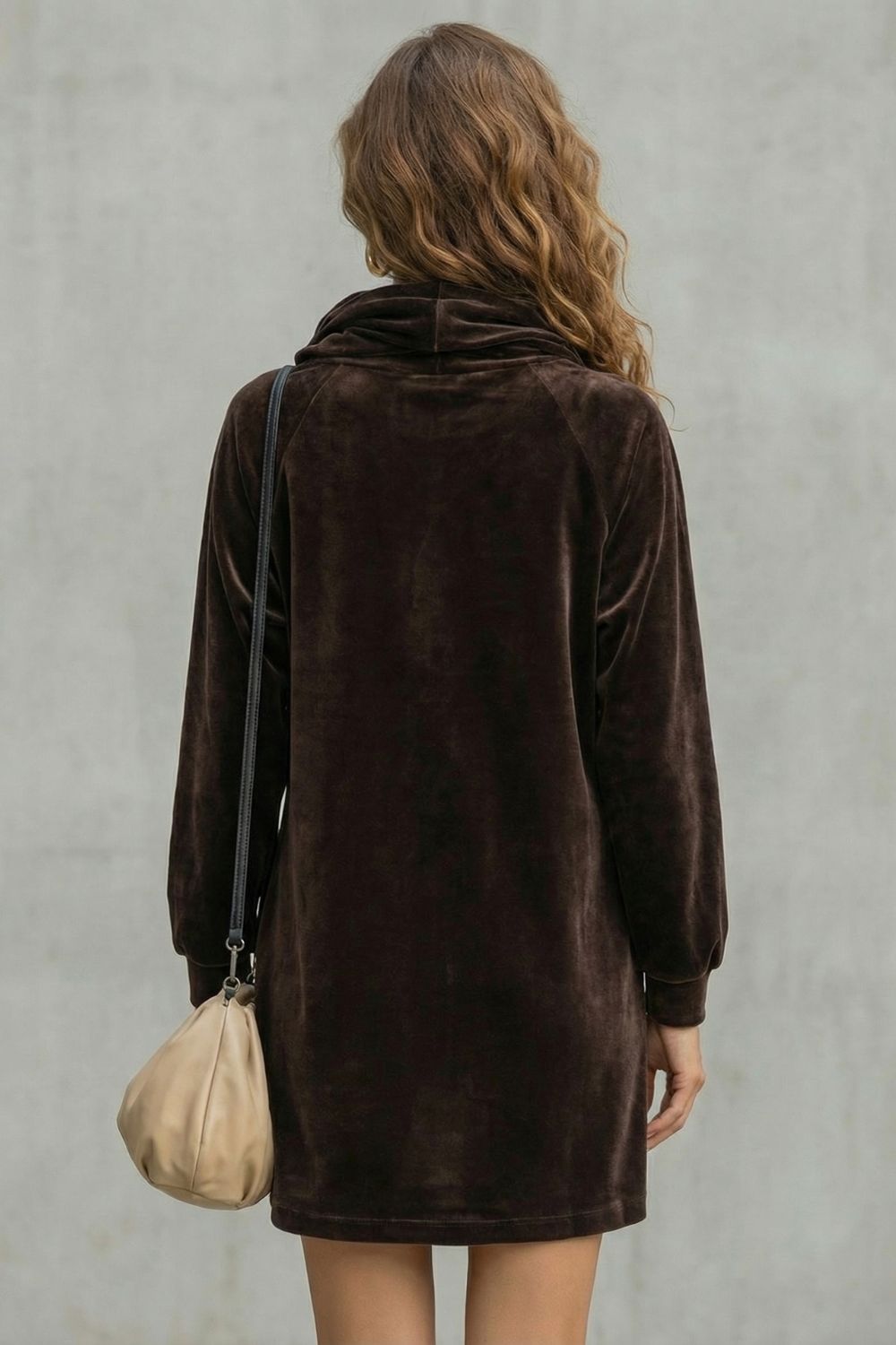 Moréna – Velvet drape comfort – Cowl neck mini dress-10462235918679-ZARA MAE LONDON