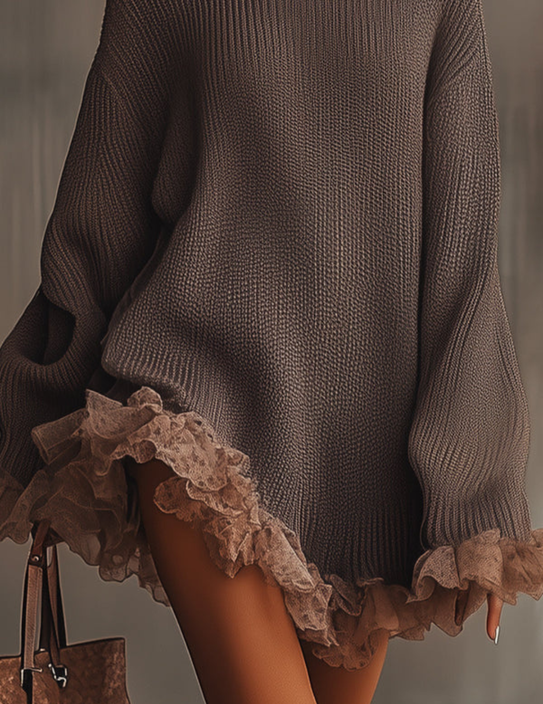 Morvelle – Ruffled hem knit – Sweater dress-10421940846935-ZARA MAE LONDON