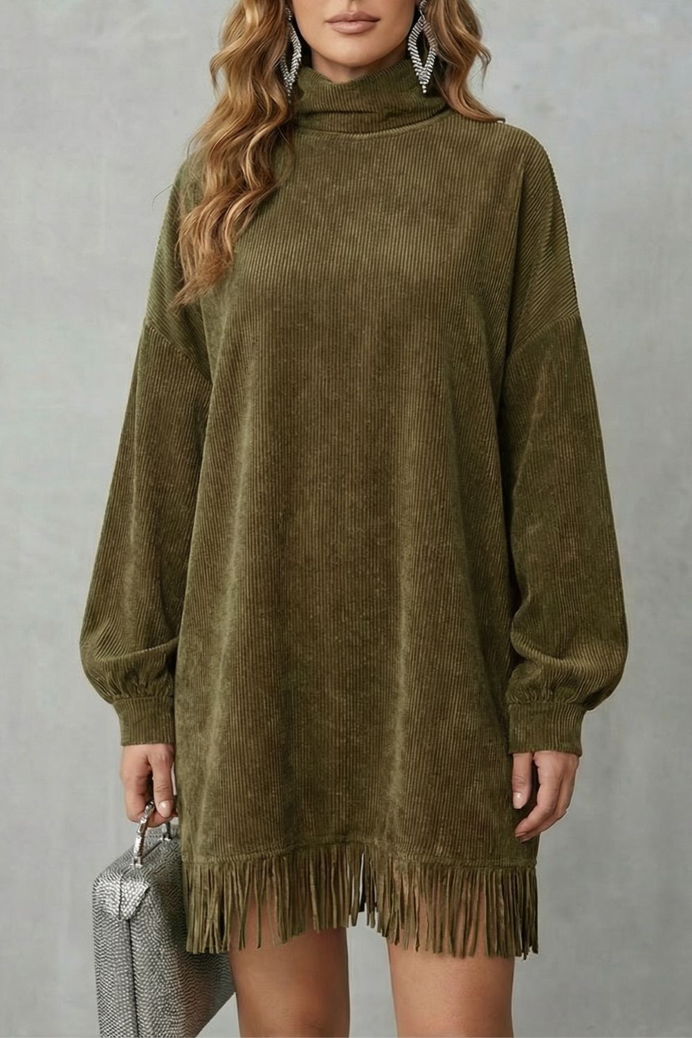 Castellaine – Fringed charm – Turtleneck mini dress-10454117777751-ZARA MAE LONDON