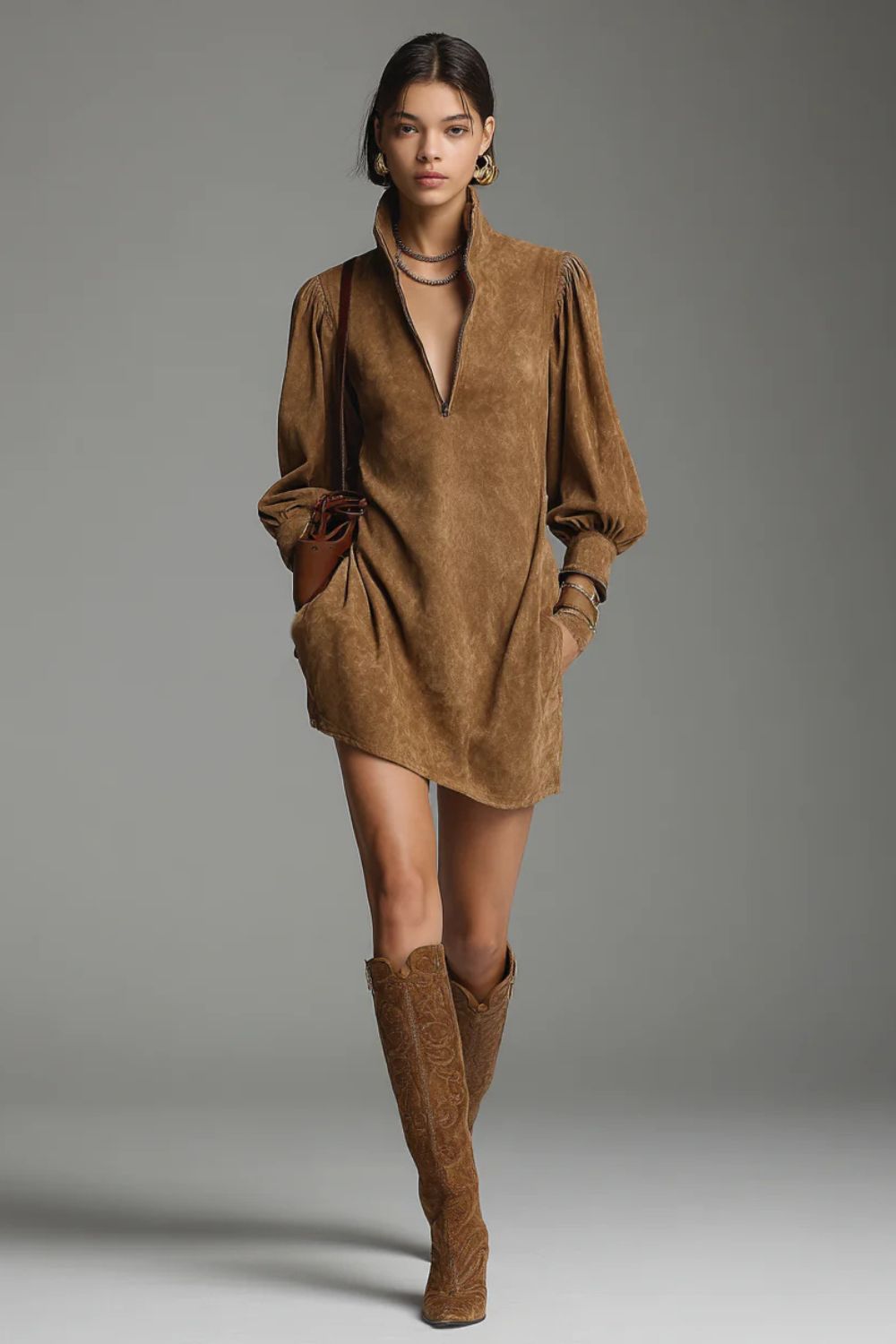 Valmira – Suede vintage charm – Mini dress-10432669221207-ZARA MAE LONDON