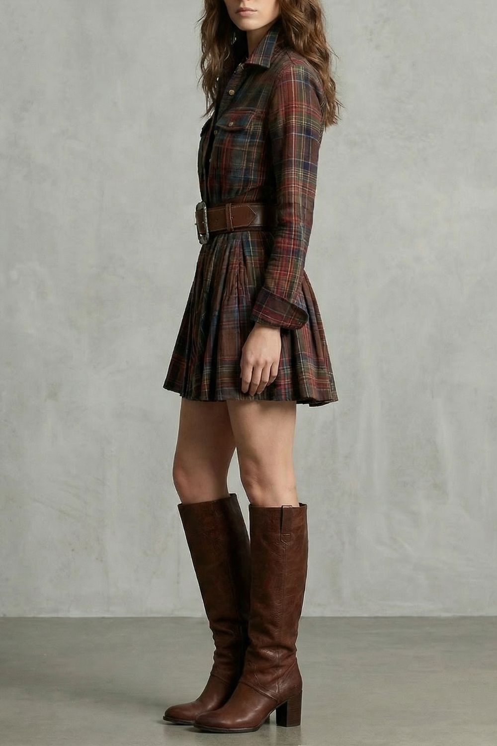 Bellarive – Tartan charm – Shirt dress (Includes belt)-10452983349591-ZARA MAE LONDON