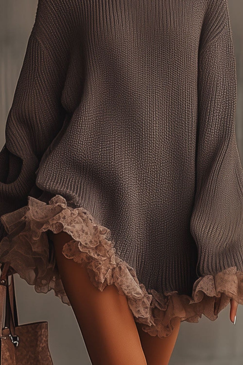 Morvelle – Ruffled hem knit – Sweater dress