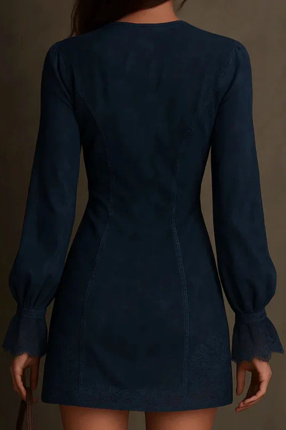 Avenelle – Embroidered detail – Zip-front mini dress