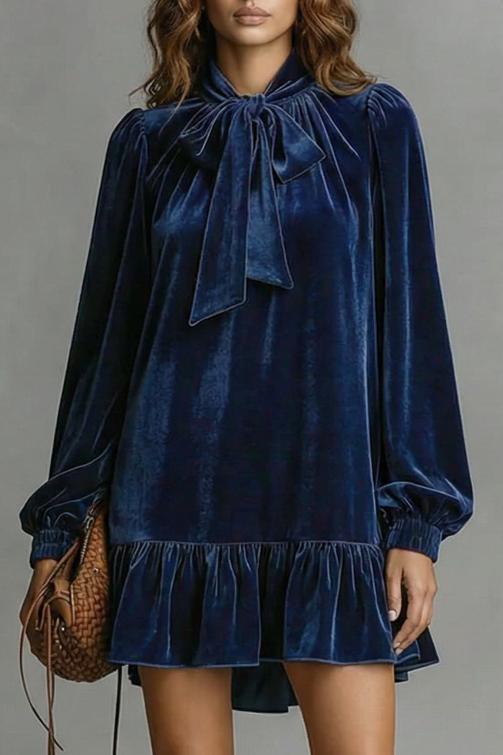 Velézia – Velvet bow detail – Mini dress-10453224227159-ZARA MAE LONDON