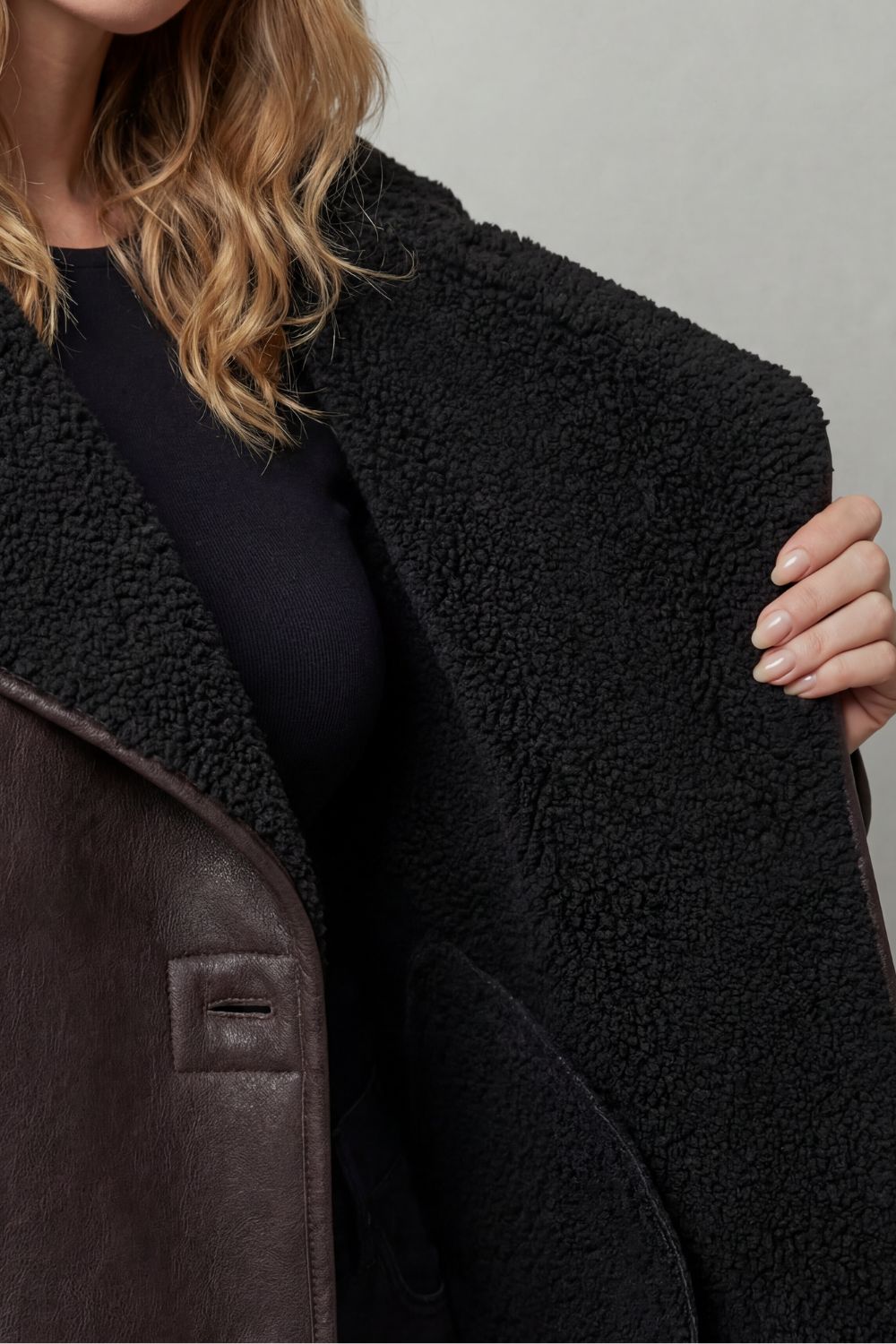 Bravonne – Shearling-lined design – Oversized aviator jacket-10477023691095-ZARA MAE LONDON