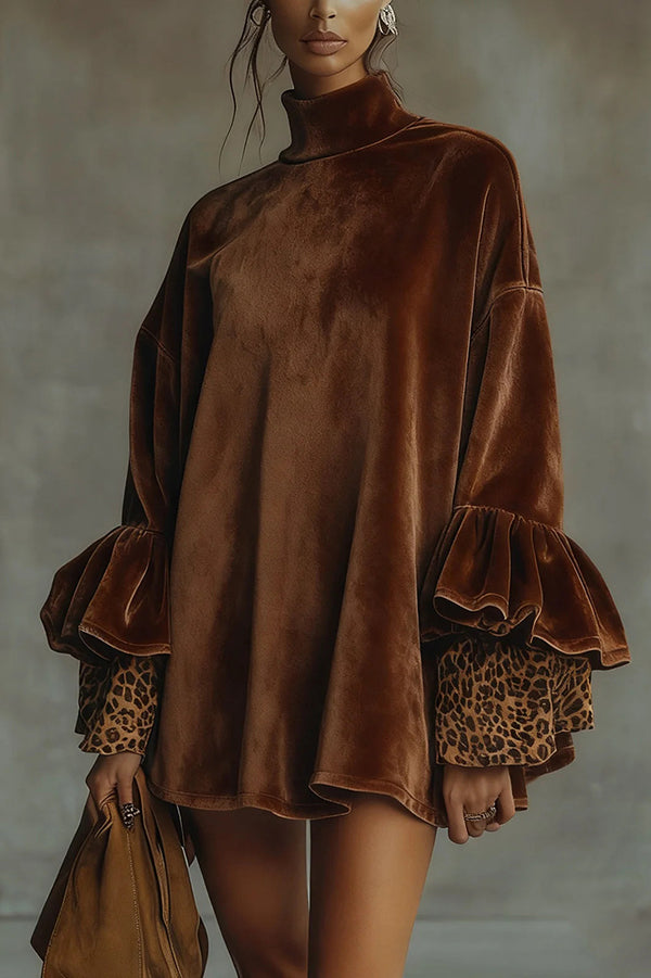 Velanique – Tiered sleeve detail – Velvet mini dress-10434829451607-ZARA MAE LONDON