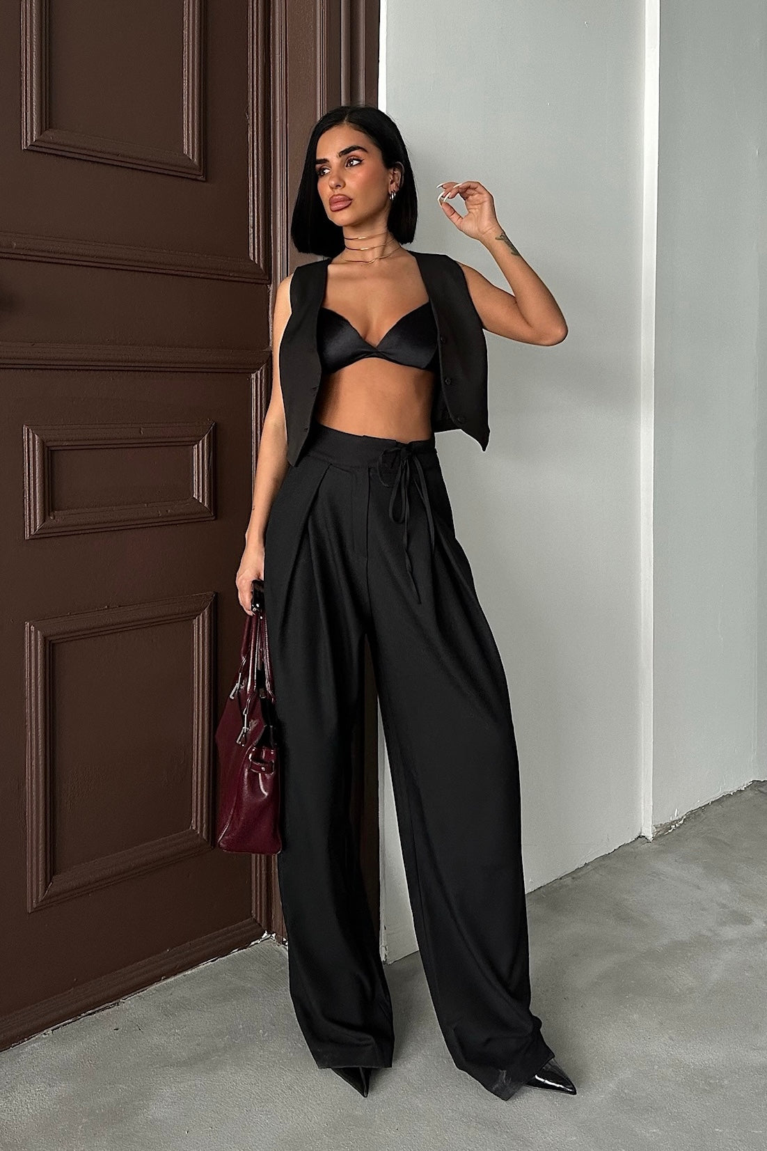 Wide Legs Pleated Trousers-10427394785623-ZARA MAE LONDON