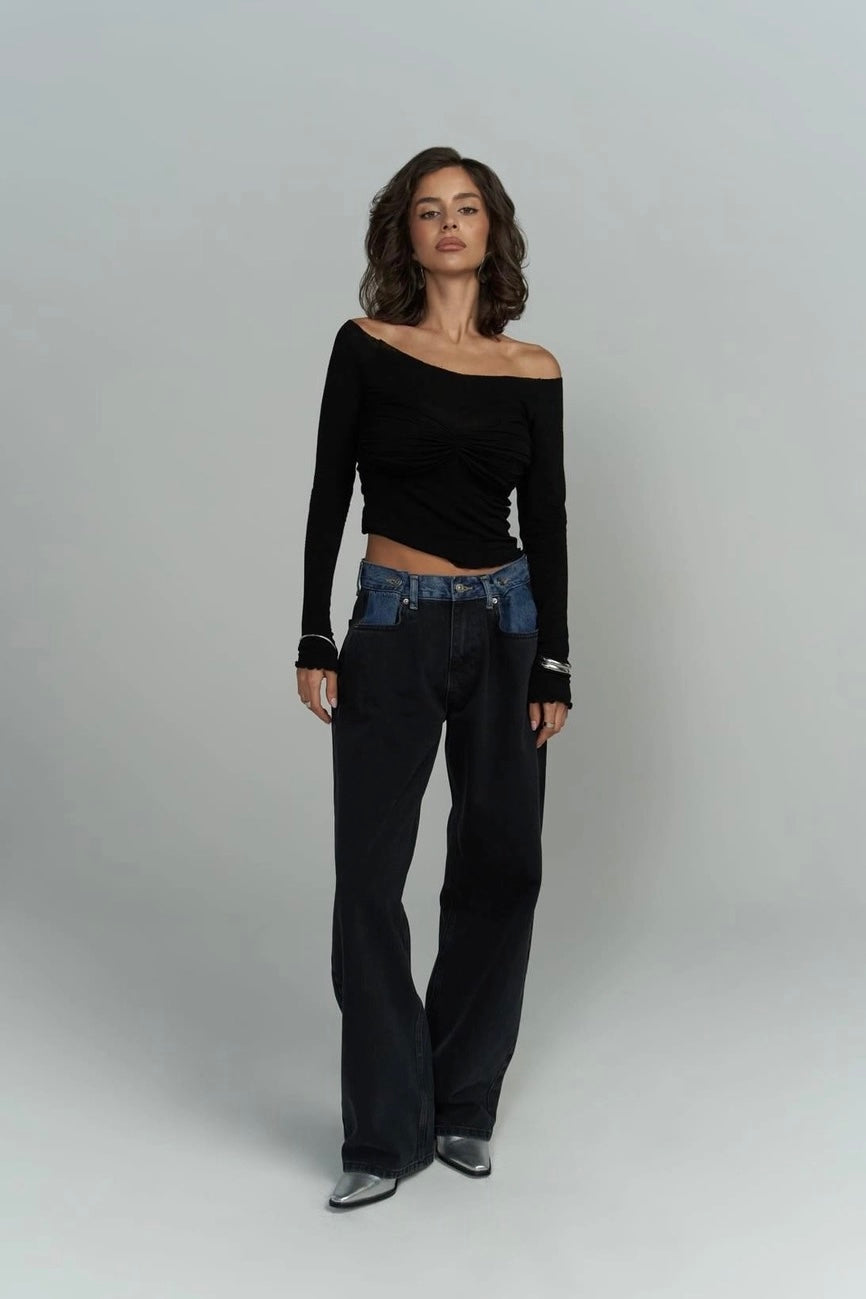 Tri-Fold Jeans Black-10427395113303-ZARA MAE LONDON