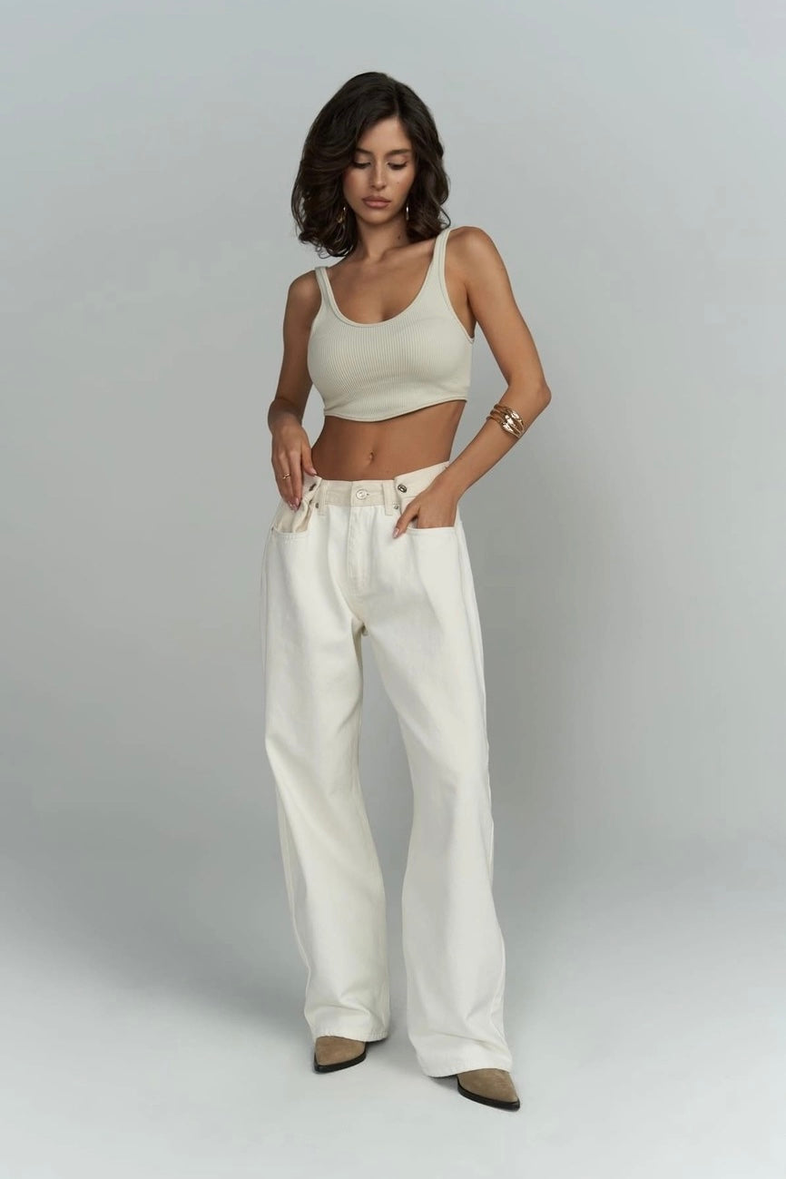 Tri-Fold Jeans Cream-10427394687319-ZARA MAE LONDON